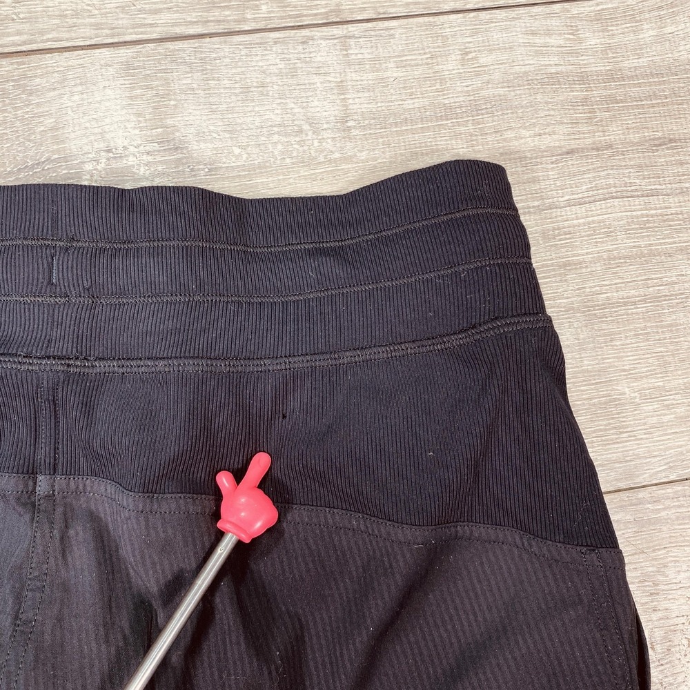 Lululemon‎ Pants Womens 4 Black Jogger Ribbed Waist Cuffed Drawstring LW5ENMS - Picture 7 of 10